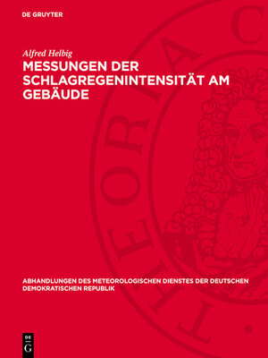 cover image of Messungen der Schlagregenintensität am Gebäude